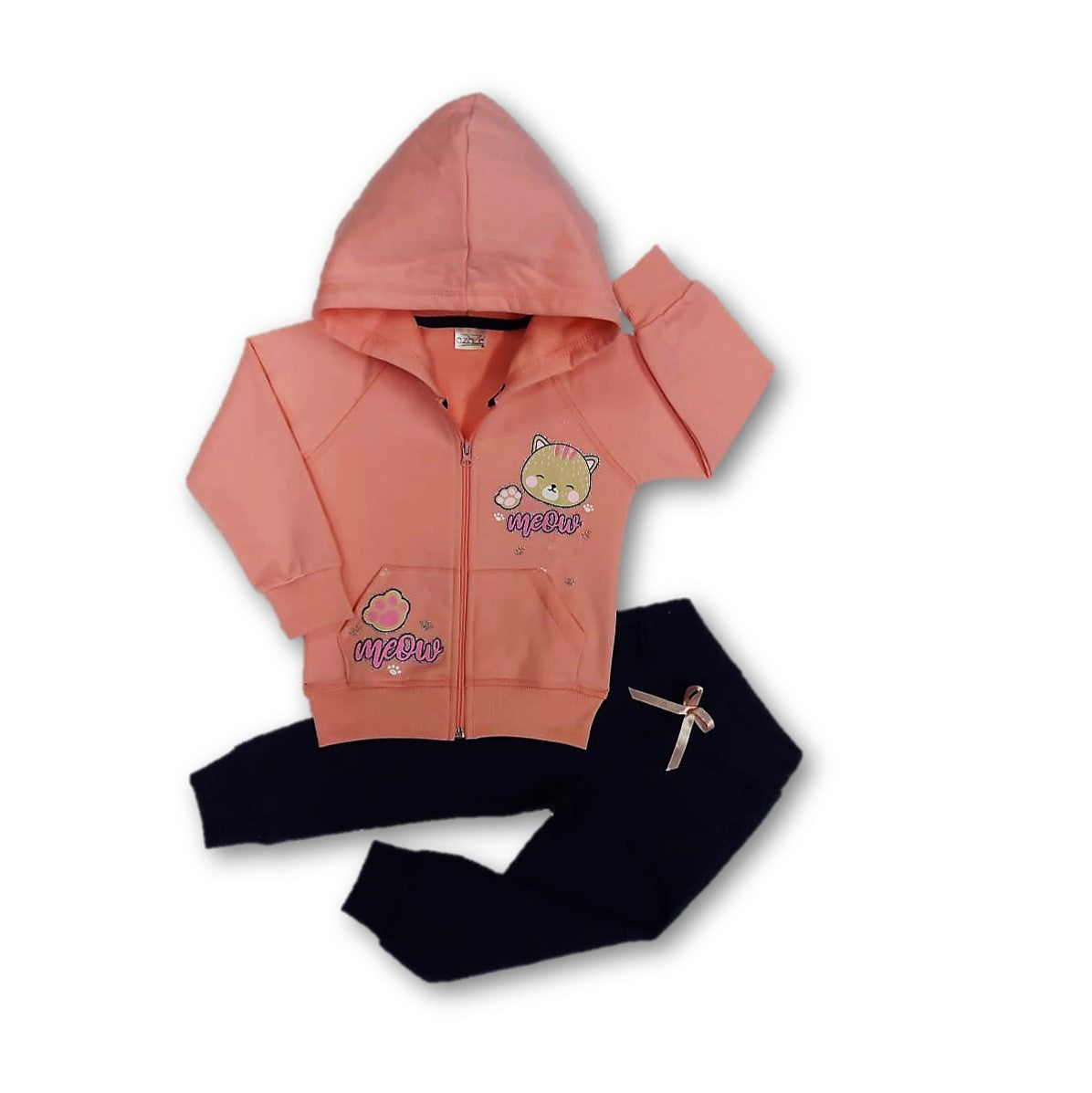 Conjunto calentador gatito niña