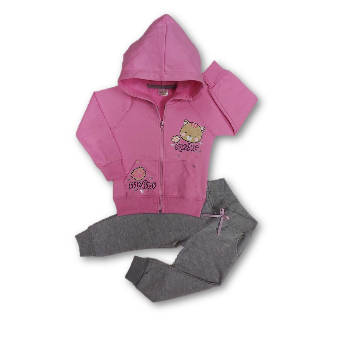 Conjunto calentador gatito niña