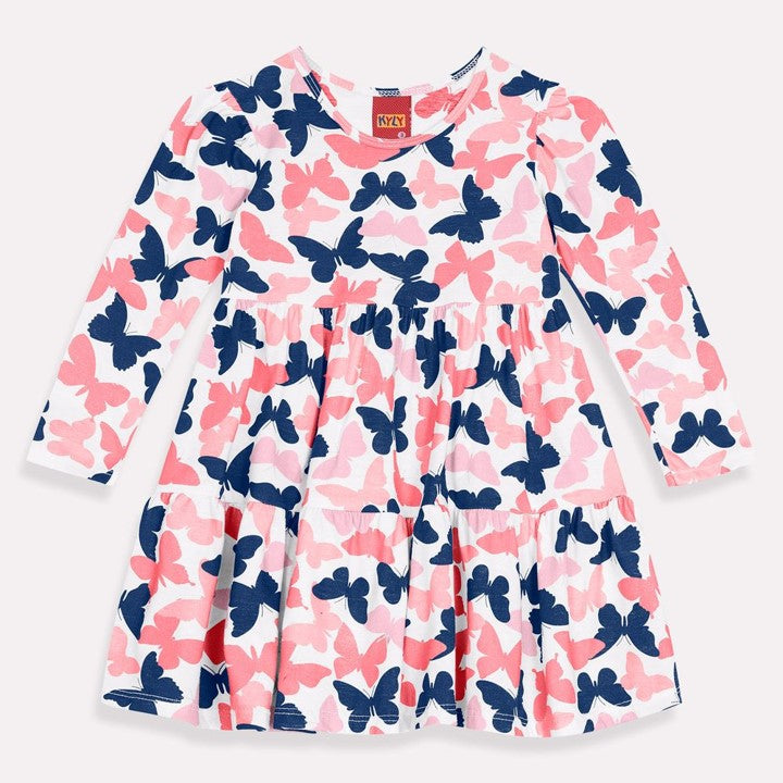 Vestido manga larga bebe rosado