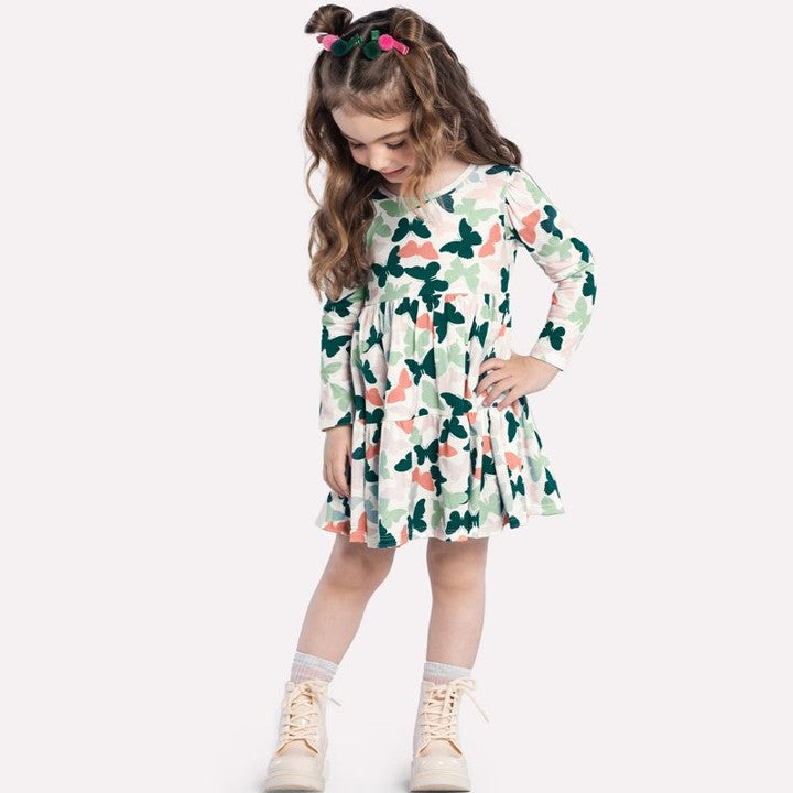 Vestido manga larga bebe rosado