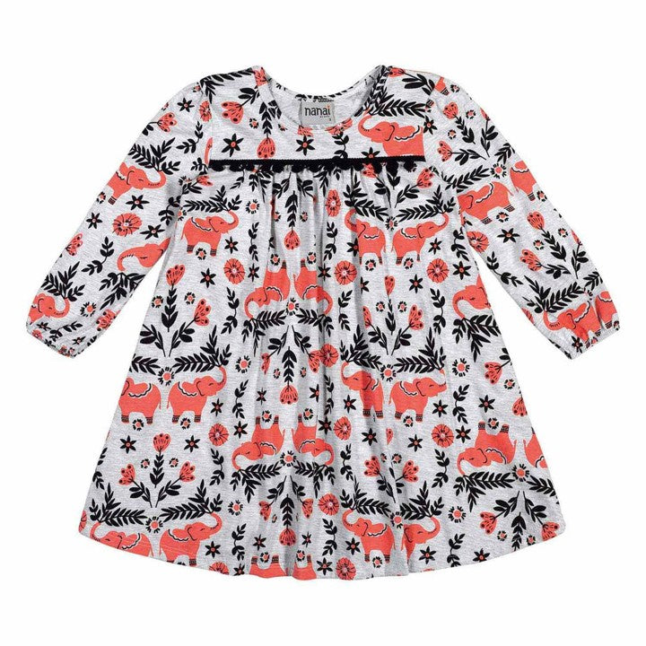 Vestido manga larga estampado