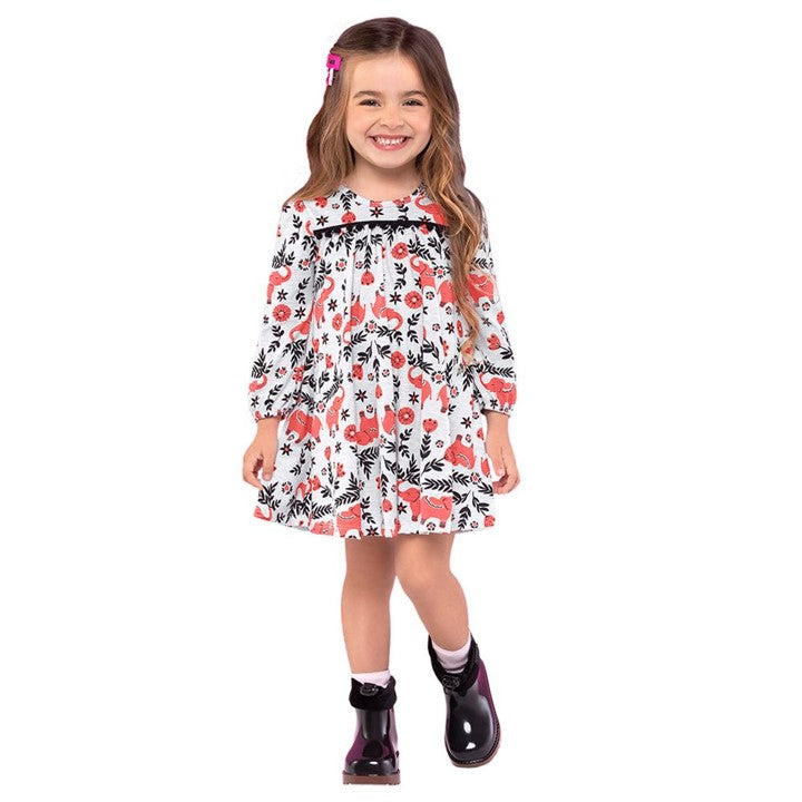 Vestido manga larga estampado