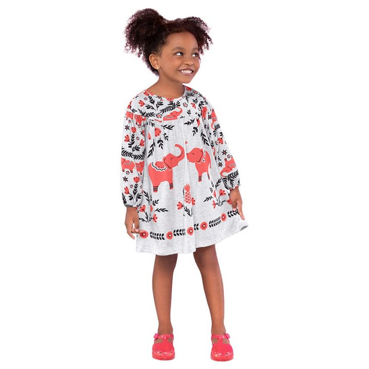 Vestido manga larga estampado