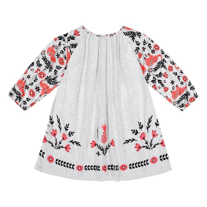 Vestido manga larga estampado