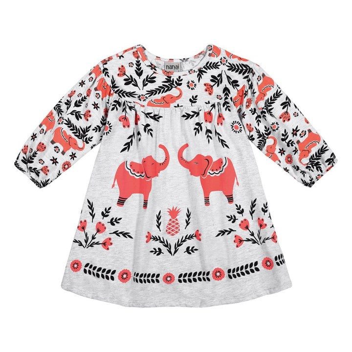 Vestido manga larga estampado