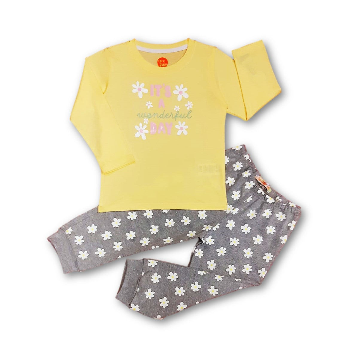 Pijama algodón amarilla niña