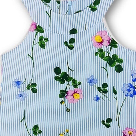 Vestido Celeste con flores Niña