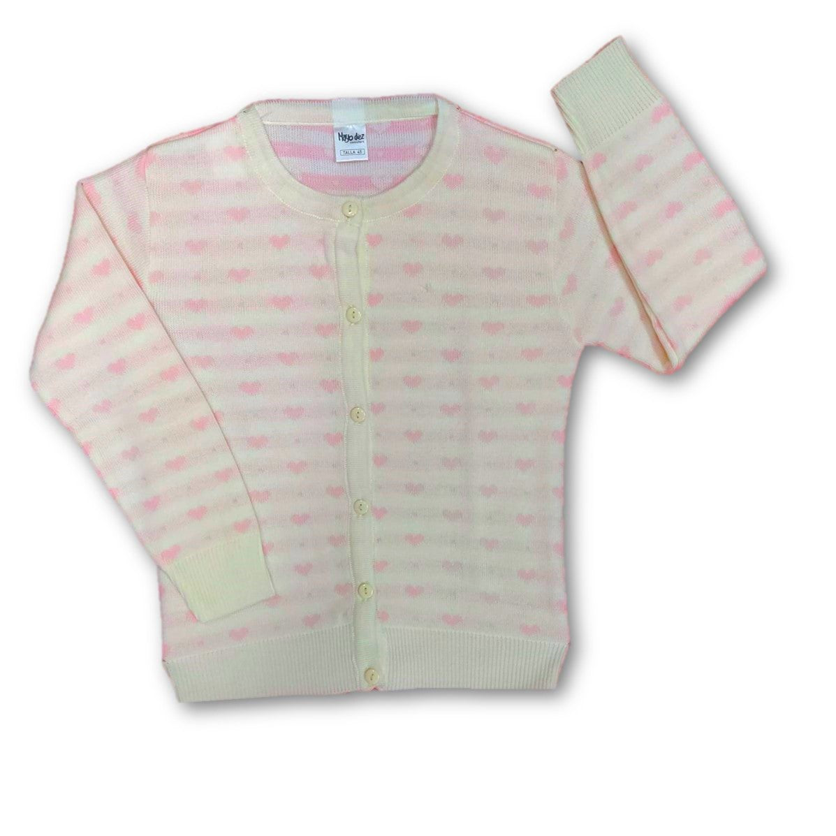 Saco blanco corazones niña