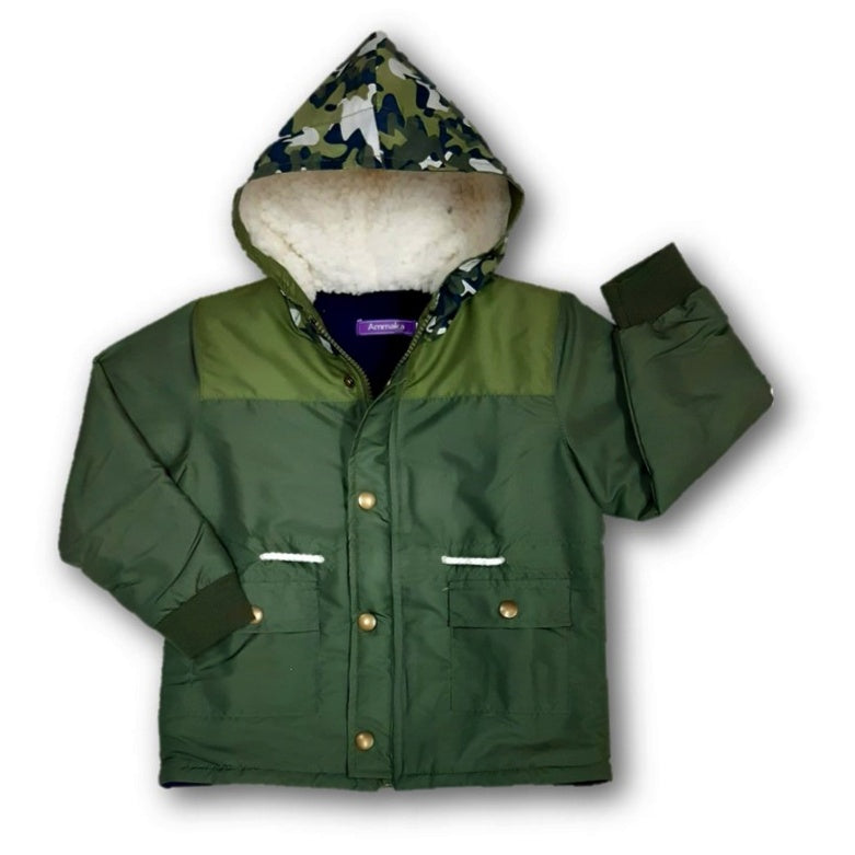 Chompa abierta niño con capucha