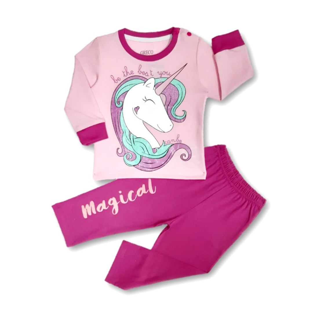 Pijama algodón niña unicornio