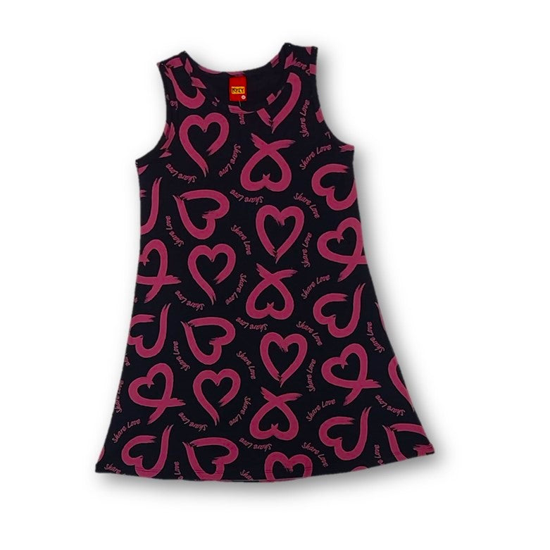 Vestido corazones fucsia