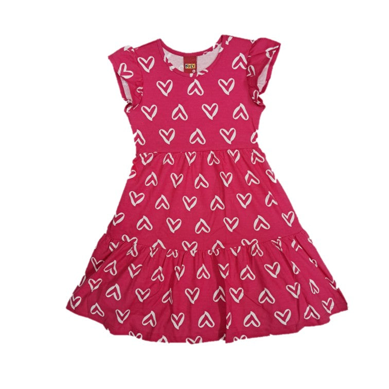 Vestido corazones fucsia