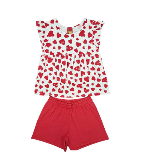 Conjunto corazones rojo