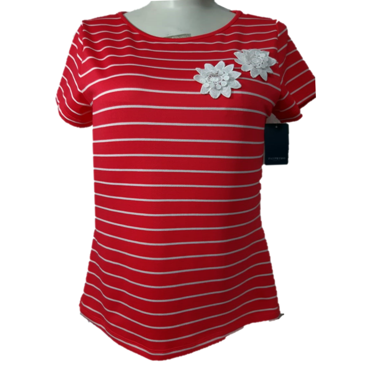 Camiseta flor roja